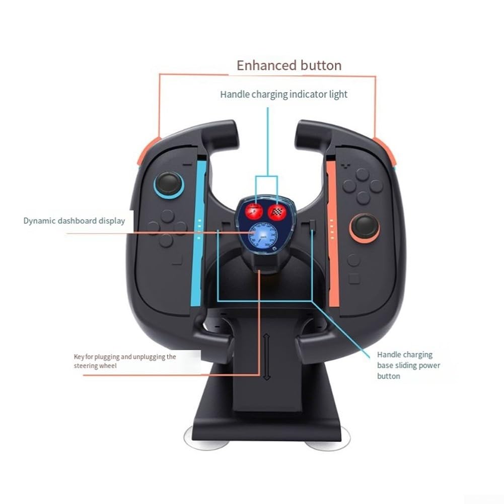 Supporto per volante, supporto per controller da corsa per console Switch 2, accessorio da gioco ricaricabile stabile, impugnatura comoda