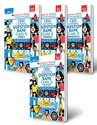 Oswaal CBSE MCQs Question Bank Chapterwise For Term-I, Class 12 (Set of 4 Books) Physics, Chemistry, Mathematics, English (With the largest MCQ Question Pool for 2021-22 Exam)