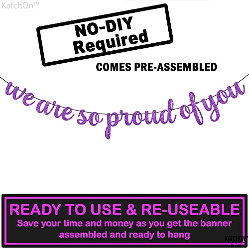Image of Purple Graduation Decorations 2026, We are So Proud of You Banner - Glitter 10 Feet, No DIY | Congratulations Banner Purple, Graduation Decorations Class of 2026, KatchOn