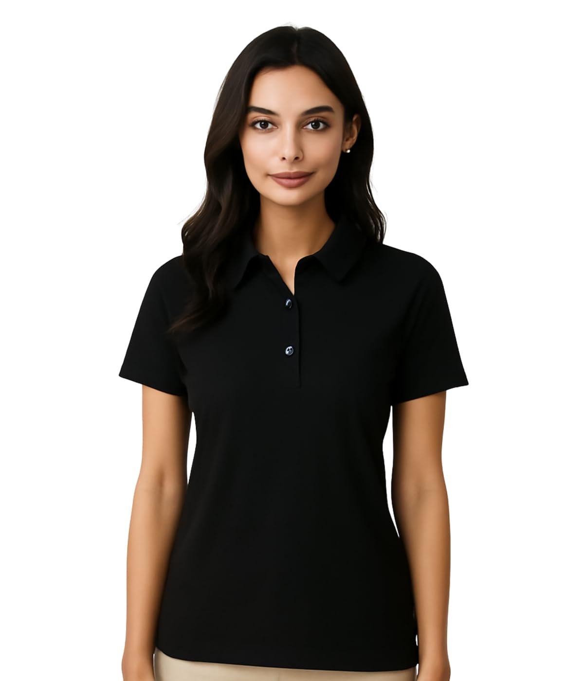 minimalistee Women's Polo Neck Solid Casual Regular Fit Half Sleeve T-Shirt | Stylish Collar Tshirt for Women Color - Black & White, S to XL-picture-10