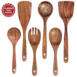 Luxuryteakwoodutensilsetelegant6piececookingensembleincludingspoonsserverscraperspatulaexpertlycraftedforculinaryexcellence Urban Country Home Decor Luxury teak wood utensil set elegant 6 piece cooking ensemble including spoons server scraper spatula expertly crafted for culinary excellence urban country home decor