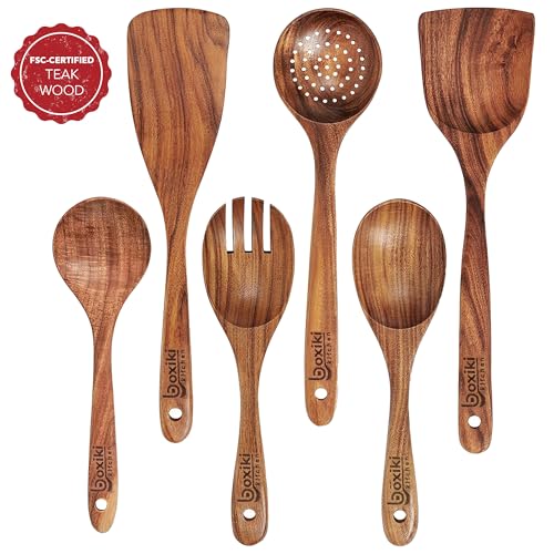 Luxuryteakwoodutensilsetelegant6piececookingensembleincludingspoonsserverscraperspatulaexpertlycraftedforculinaryexcellence Urban Country Home Decor Luxury teak wood utensil set elegant 6 piece cooking ensemble including spoons server scraper spatula expertly crafted for culinary excellence urban country home decor