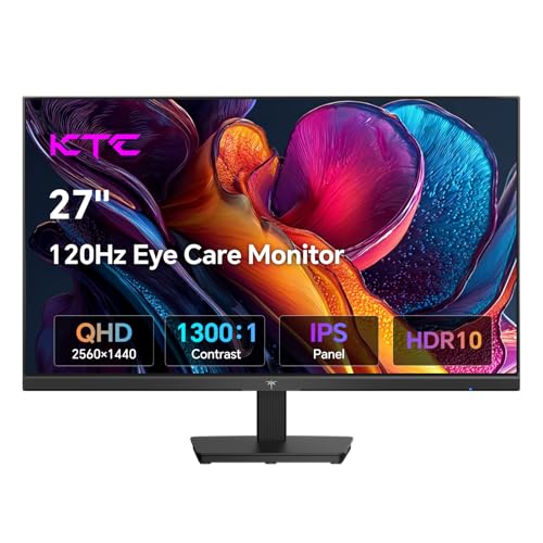 Image of KTC 27 Inch QHD Computer Monitor 100Hz, Up to 120Hz, IPS Panel, 2K 1440P PC Gaming Monitor for Home Office, Adaptive-Sync Support, HDR10, Tilt Adjustable, H27D9