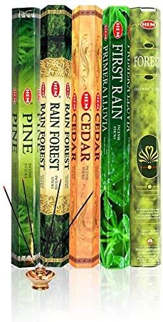 Hem Incense Forest Cedar Pine Rain Forest First Rain 5 x 20, 100 Sticks…