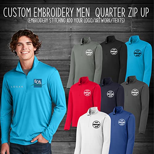 INK STITCH Men St357 Custom Embroidery Personalized Add Your Logo Texts Posicharge Competitor Quarter Zip3