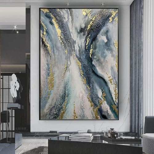 Tableau moderne pour couloir et salon, peinture abstraite 60x80cm avec cadre