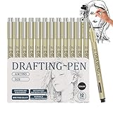 -Stifte – Zeichenstifte mit feiner Spitze | wasserfestes Zeichenzubehör für Kalender, Manga, Skizzen, Tagebuch, Planer, Notizen, Schülerkalender,