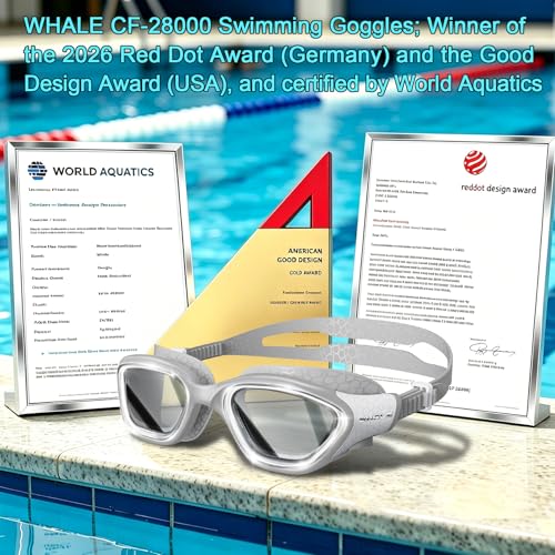 Image of Whale Swim Goggles, HD Anti-Fog Goggles, Unisex | 100% UV Protection | Anti-Fog Design Clear Wide-Angle Underwater View