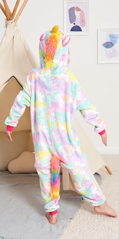 Kids Unicorn Onesie Pajamas One-Piece Cosplay Costume Animal Sleepwear Girls And Boys - Image 6