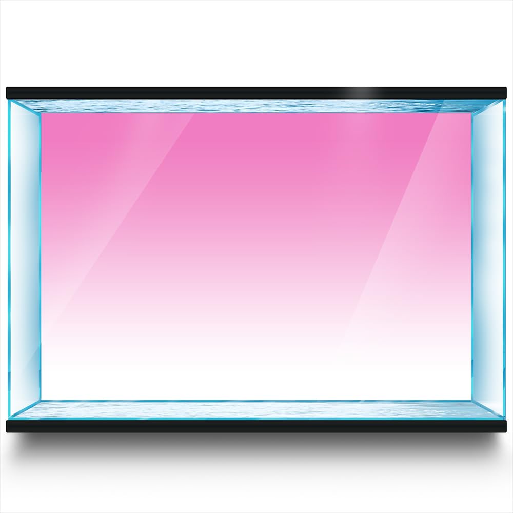 LYYAB Pink White ​Gradient Aquarium Background Stickers - Fish Tank Reptile Terrarium Decor 180 x 60 cm / (70.8x23.6 inches)