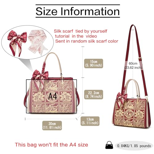 Image of FOXLOVER Medium Tote Bag for Women Designer Vintage Satchel Handbags Top-handle Purses