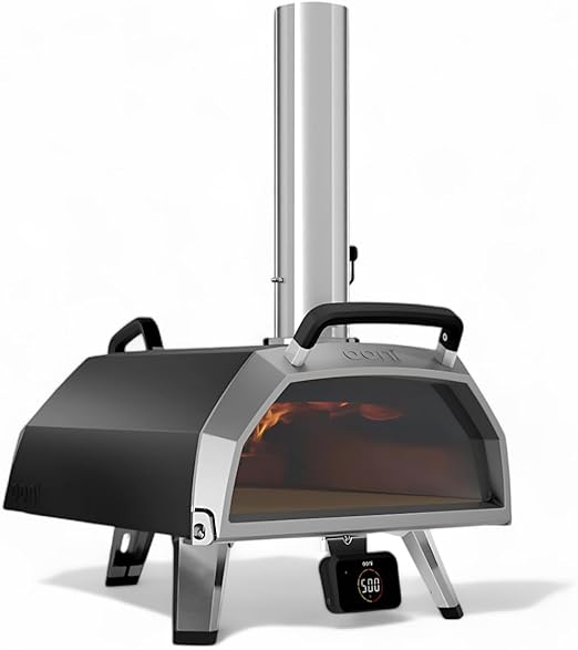Ooni Karu 2 Pro Multi-Fuel Pizza Oven - Wood and Gas Outdoor Pizza Oven with Pizza Stone & Integrated Thermometer, Pizza Oven Outdoor, Dual Fuel 16 Inch Pizza Maker, Outdoor Cooking Grill
