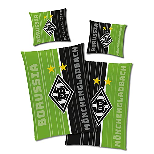 Borussia Mönchengladbach Wende-Bettwäsche Fohlen-Elf 135x200+80x80 Linon VFL RV