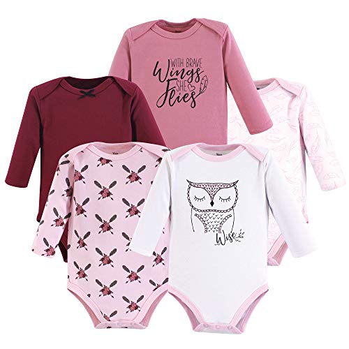 Yoga Sprout Cotton Bodysuit, 5 Pack, Owl, 3-6 Months