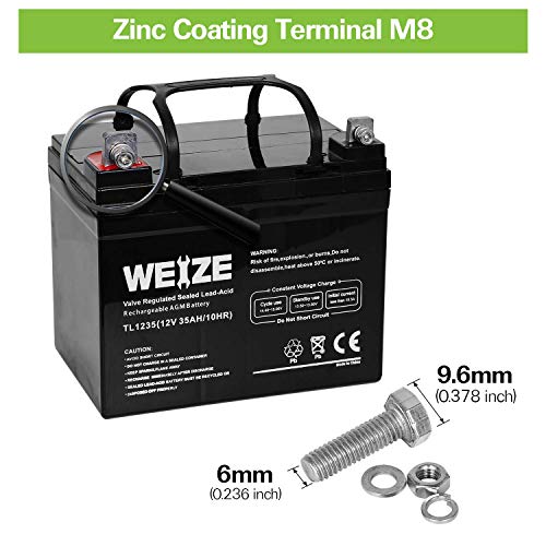 Weize 12V 35Ah Battery Rechargeable Sla Deep Cycle Agm Replace 12 Volt 33Ah 34Ah 36Ah 30Ah, In Series 24V 36V 48V For Power Patrol Sla1156 Ritar Ra12-33 Renogy Pv Solar Panels Bat-Caddy X3R Golf Caddy #TOP6