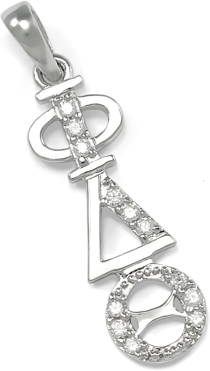 Phi Delta Theta Fraternity Sterling Silver Lavaliere with CZs