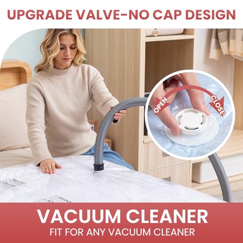 Image of TAILI Vacuum Storage Bags 4 Pack, XXL Jumbo Size 47x39 Inch, Cream | XXL Large Vacuum Seal Bags for Clothing, Huge Space for Bedding, Comforters, Pillows, Toy, Save More Closet Space