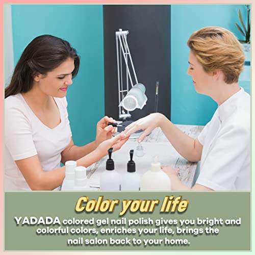 Yadada Gel Nail Polish,Light Grey Bean Green Gel Polish,Neutral Gel Nail Polish,Gel Polish Fall Colors, 0.42 Fl Oz 12Ml(Esmaltes Semipermanentes Para Uñas) #TOP4