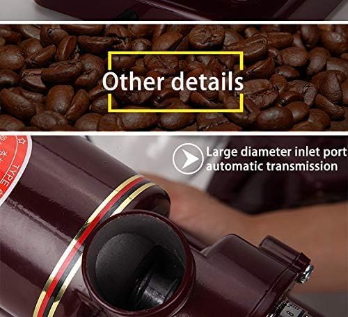 YUEWO Electric Grinder Multi-Function Commercial Coffee Grinder Anti-Jump Bean 8 Gear Thickness Adjustment (Black,Anti-Skip)