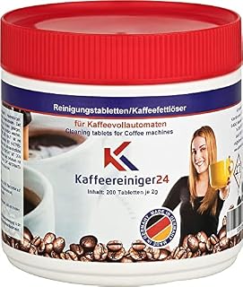 Tabletki do czyszczenia w pełni automatycznych ekspresów do kawy, nadają się do ekspresów Jura, Siemens, Melitta, Krups, Bosch, made in Germany, 200 szt. x 2 g