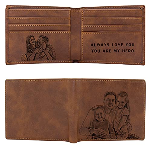 Custom Wallets for Men Personalized Photo Wallet Engraved Wallet with Picture Customized Gift for Him Boyfriend Dad Father Husband, Slim Bifold Wallet3