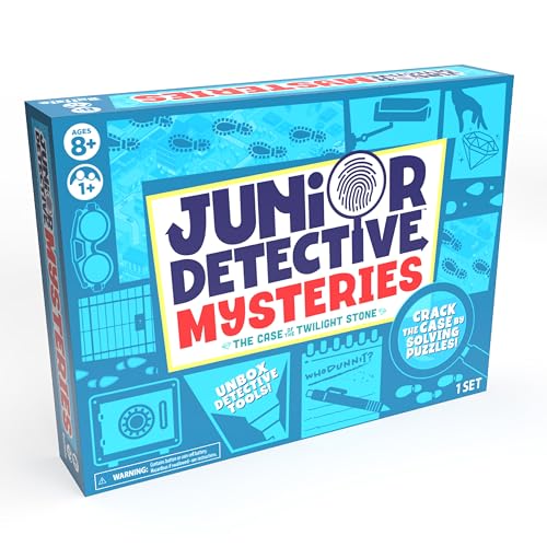 Junior Detective Mysteries Board Game for Kids Ages 8 and Up, Classic Family Mystery Game for 1 Plus Players