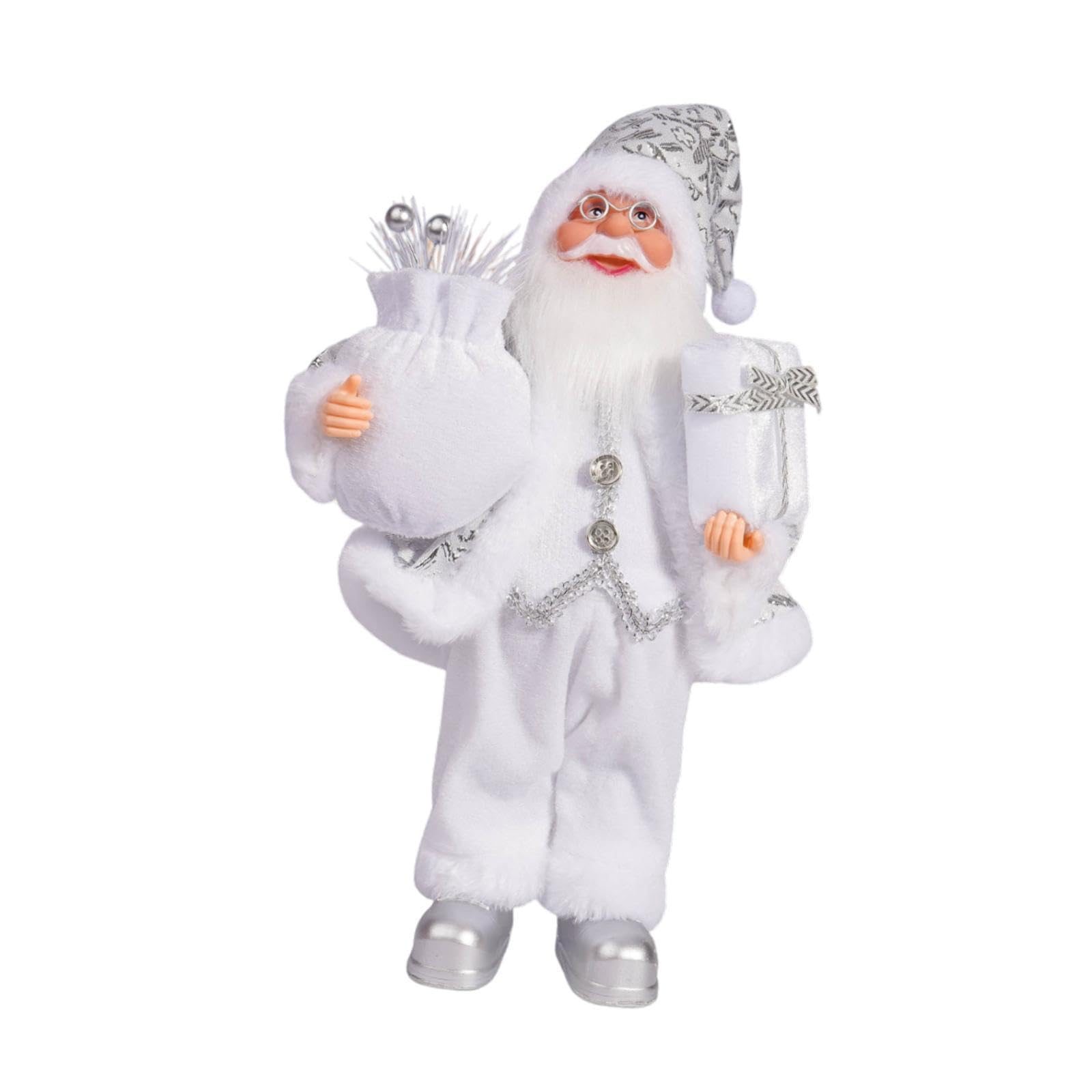 Dekorative Weihnachtsmannfigur für Regal Im Innenbereich Und Als Geschenk, Weiß