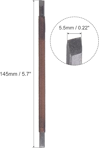 Miniatura 2 de uxcell Cuchillo para tallar cinceles de madera, 0.217 in de acero al manganeso punta plana herramienta de mano para carpintería Graver 5.709 in (5.7