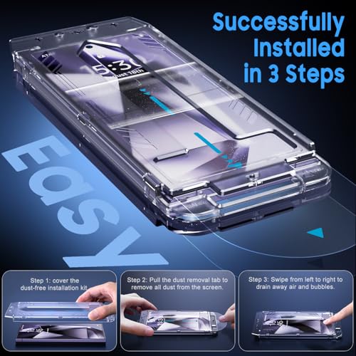 Image of SHILD By Uyiton UnBreak-Glass for Samsung Galaxy S24 Ultra Screen Protector, [Ultrasonic Fingerprint Support][Auto-Alignment Frame] Scratch-Resistant Bubble-Free S24 Ultra Screen Protector(6.8'' 5G), 2 Pack