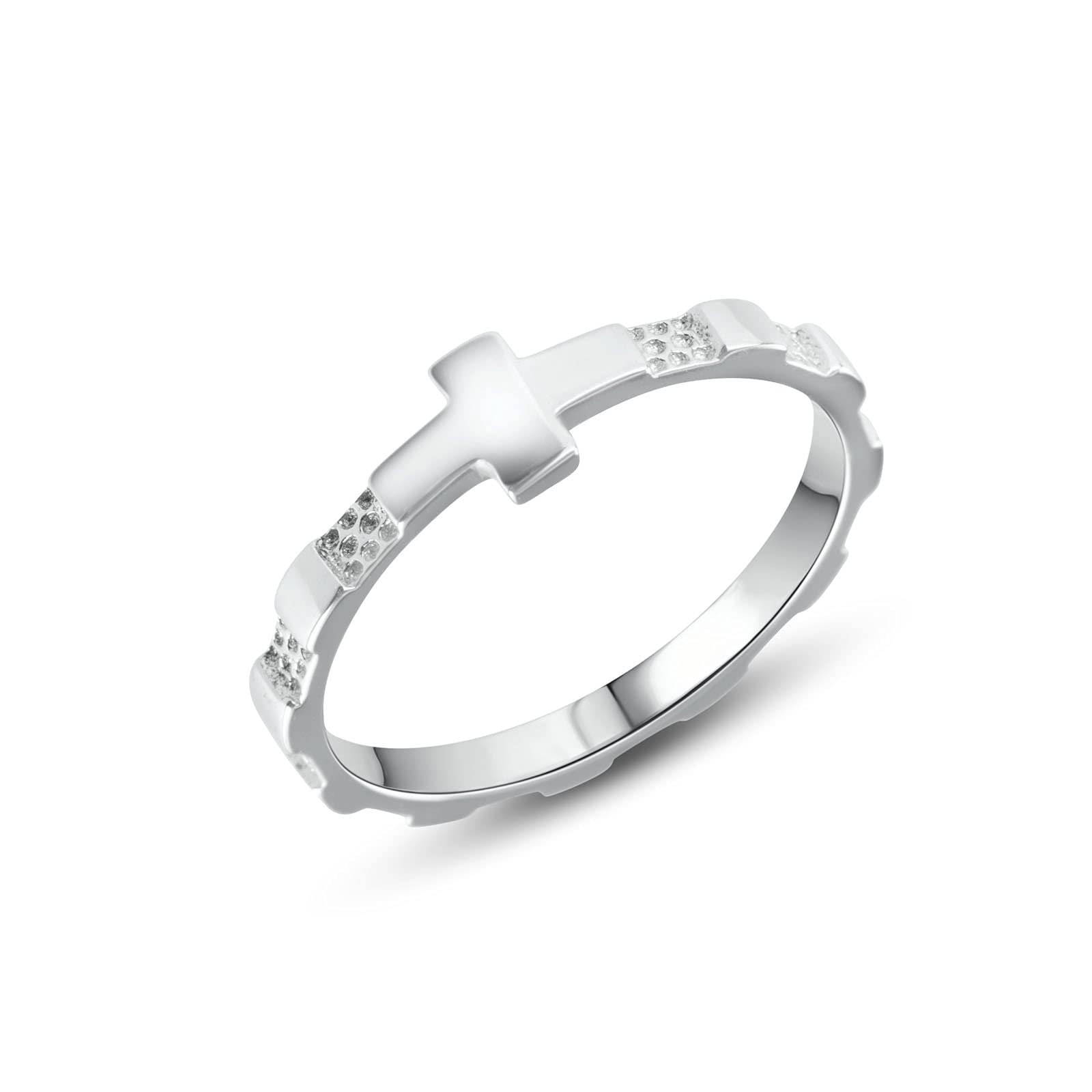Anello Religioso Rosario Uomo Donna Argento Sterling 925 -