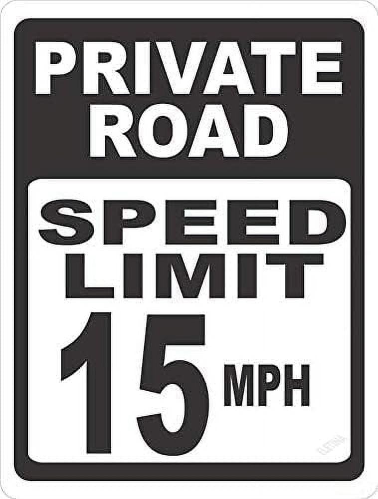 (2-Pack) Metal Tin Sign Road Sign Private Road Speed Limit 15 Mph Sign-Help Keep Speeds Down in Neighborhoods Warning Sign Outdoor Decoration 8x12 Inch