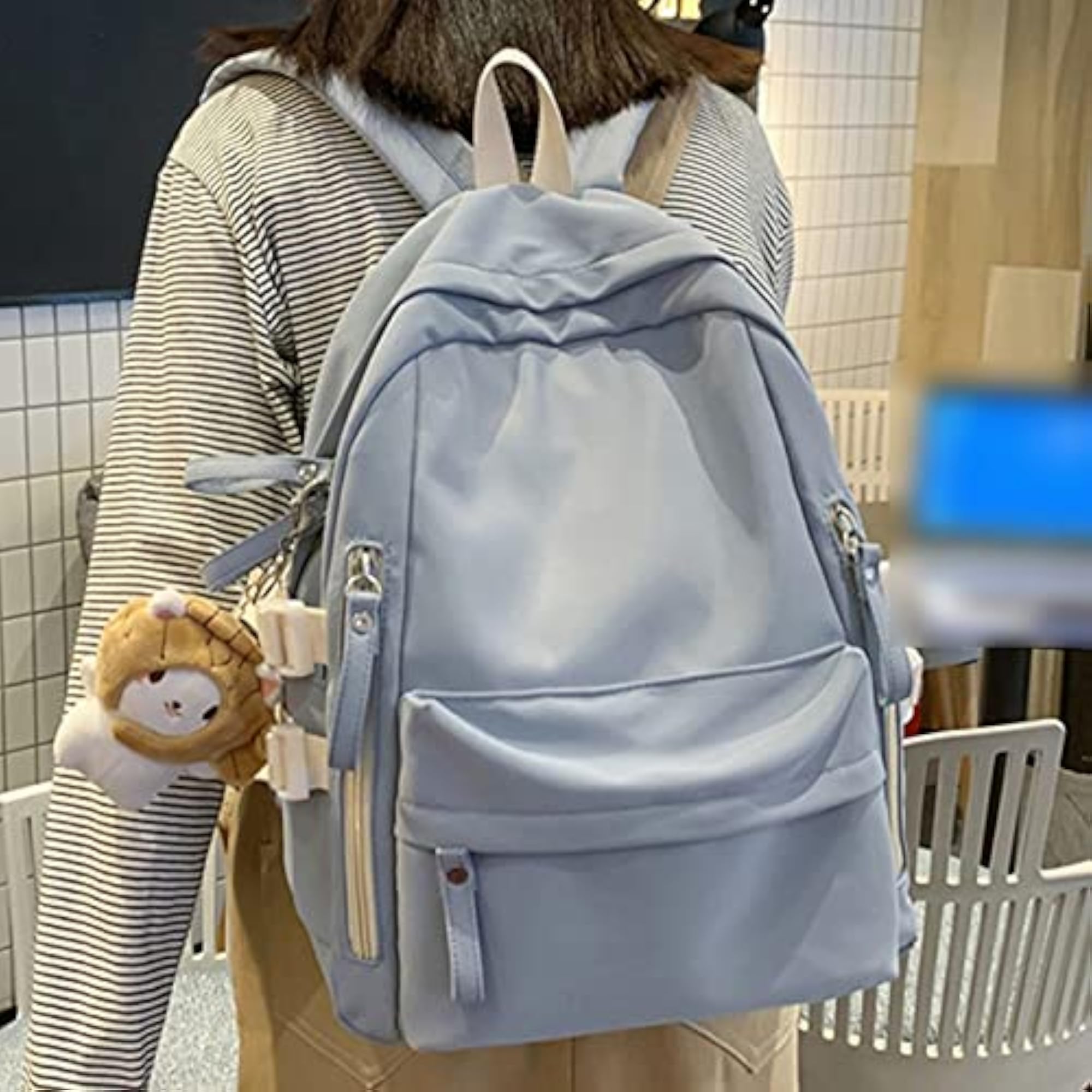 Cute Solid Color Women's Large Capacity Backpack, Stylish