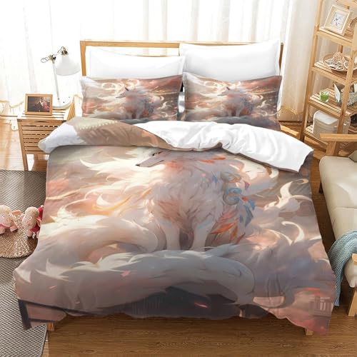 Housse de couette renard 3D hypoallergénique en microfibre douce - 3