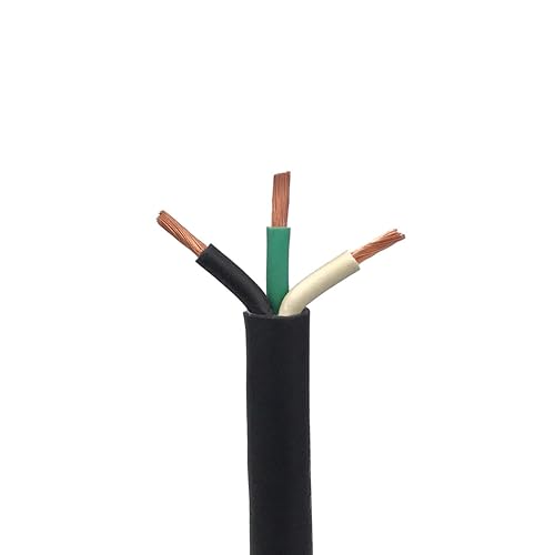 Cable portátil SJOOW de 12 AWG, cable de alimentación de 3 conductores de 300 V, cables EPDM con cubierta exterior de CPE - 250 pies de longitud