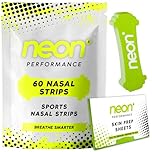 Neon Performance Nasal Strips (60 Count) – Green Nose Strips for Breathing & Snoring Relief – Opens Nasal Passages to Improve Airflow for Exercise & Sleep – Sweat & Oil Resistant for Athletes (Green)