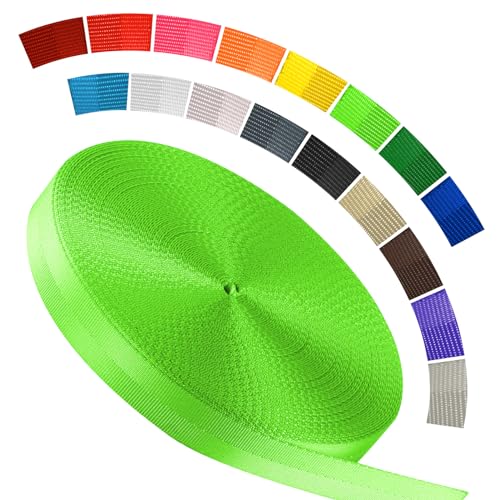 Image of Polyester Webbing Strap 16+Colors - 1 inch&1.5 inch&1.9 inch - 16.5 25 33 55 Yards Heavy Duty Webbing Roll, Flat Webbing Strap for Indoor&Outdoor Gear, Climbing, DIY Crafting, Repairing