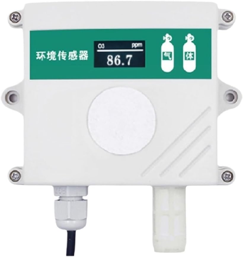 Ozone Sensor QT-10QS O3 Gas Detector Transmitter Monitor Analyzer with Temp Humidity RS485 Output Wall Mount Design(EP 4-20MA 0-100ppm)