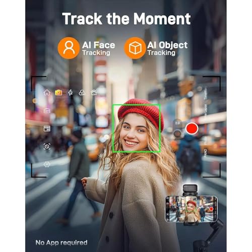 Image of Hohem iSteady V3 Gimbal Stabilizer, Magnetic AI Tracking, Removable Remote, 3-Axis Smartphone Gimbal with Built-in Telescopic Rod and Tripod, Perfect for Content Creators (White)