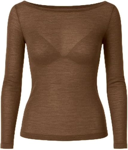 JADEA Cashmere Manica Lunga Scollo A Barca 4064 (IT, Testo, S, Regular, Regular, Caffe')