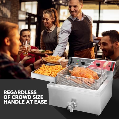 Crosson 24Lbs Electirc Triple Basket Turkey Fryer With Oil Drain Spout,Oil Drain Rack,Commercial Countertop Deep Fryer To Fry A Whole Fish Or Turkey thumb #4