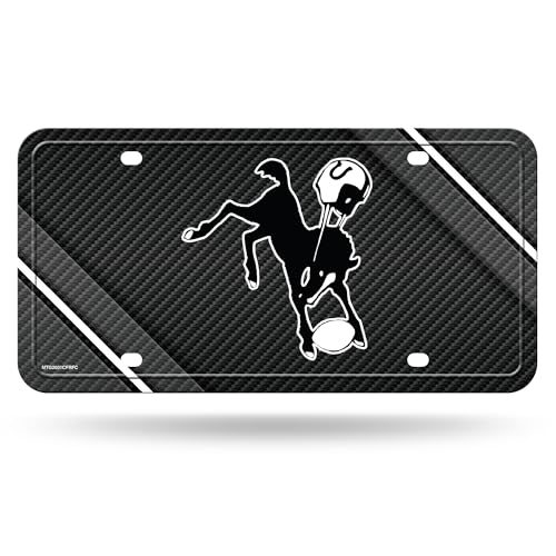 Uniquely Original NFL Football Indianapolis Colts Retro Carbon Fiber Design Metal Auto Tag 6" x 12" - Great for Truck/Car/SUV