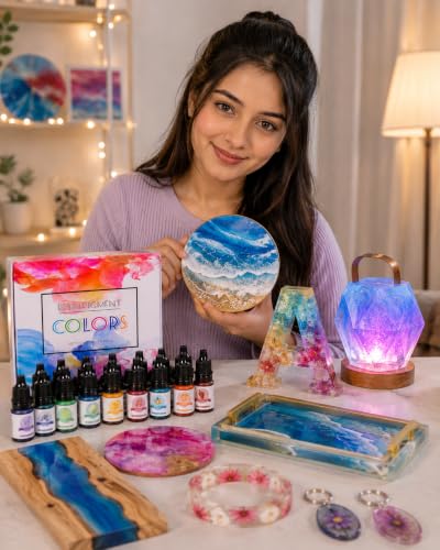 Image of 24 Colors Pigment Set - Liquid Color Dye for Epoxy & UV, Colorant Kit for Jewelry Making, DIY Art & Crafts, Molds, Coasters, Keychains, Tumblers & Casting Projects