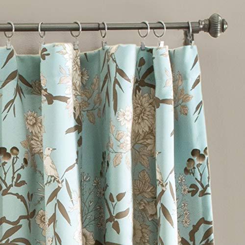 Lush Decor Botanical Garden Curtains Floral Bird Print Room Darkening Window Panel Drapes Set for Living Dining - Image 2