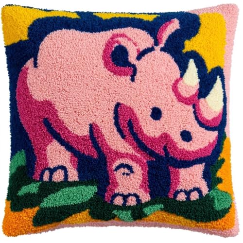 Kits de manualidades con gancho de pestillo de rinoceronte para fundas de cojín de sofá de 43x43 cm