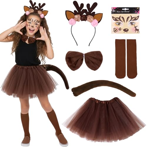 Karneval kostüm Kinder Set, Fasching Tierkostüm Kinder mit Tier...