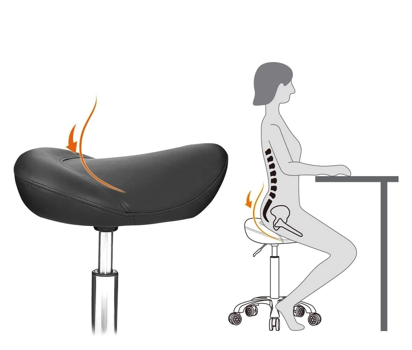 Taburete ErgonóMico Rodante Taburete Giratorio con Ruedas for salón, Taburete Redondo con Ruedas for masajes, barbería, Laboratorio, Taburete de escalón, Silla for SPA y tareas domésticas