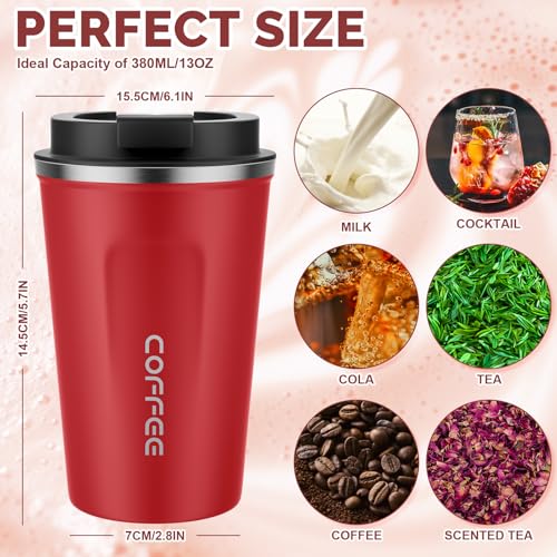 Image of MOMSIV 12oz Travel Mug, Insulated Coffee Cup with Leakproof Lid, Vacuum Stainless Steel Double Walled Reusable Tumbler for Hot and Cold Water Coffee and Tea In Travel and Car