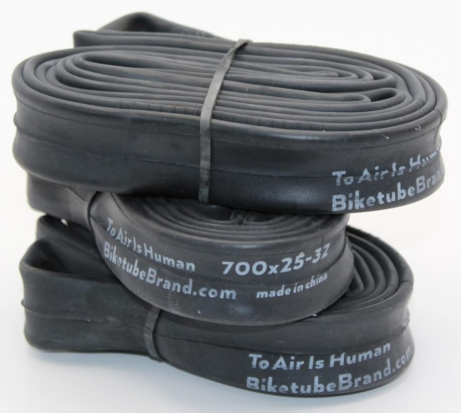 700c x 25–32mm Road Bike Inner Tubes by BIKETUBE Brand – 3‑Pack with 48mm Presta Valves – Durable Butyl Rubber Bicycle Tubes for 700c Tires – Great