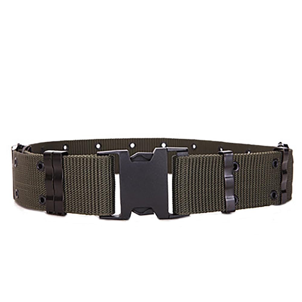 TopHomer Tactical Belt Military Style with Plastic Buckle Quick Release Belt Civilian Style Pant Belt Loops for Men Fixed Band (Green)