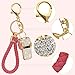 AIFUDA 2Pcs Whistle Keyrings, Crystal Rhinestone Whistle Bling Whistle with Chain for Bag Accessory Pendant Purse Charm Handbag Decor Ornaments Keychain